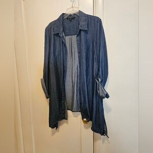 Zac & Rachel dark demin chambray blouse